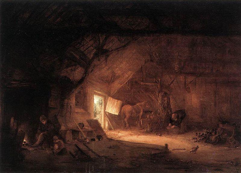 Isaac van Ostade Farmhouse Interior oil painting image